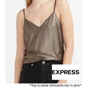 Express Pink Shimmer Metallic Cami Tank Top